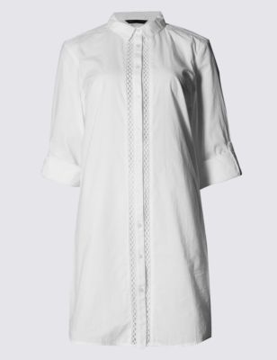Pure Cotton Insert Shirt Dress with StayNEW&trade;